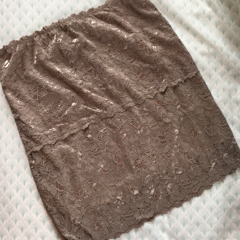 Lace Cappuccino Mini Skirt